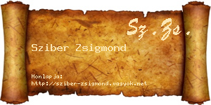 Sziber Zsigmond névjegykártya